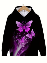 Shining Butterfly Hooded Sweatshirt for Girls
