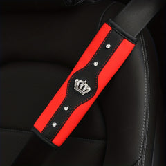 Crown Glitter Car Seat Belt Shoulder Protector PU Leather