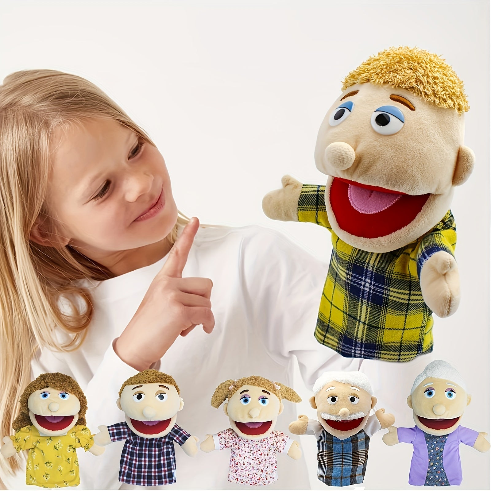 Family Hand Puppets Christmas Halloween Thanksgiving Gift Puppets For Kids