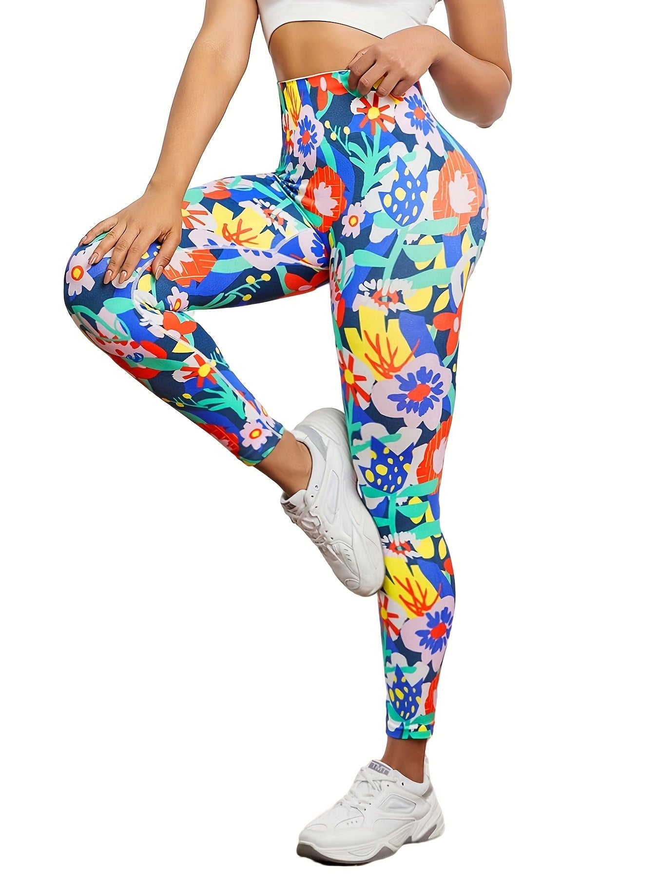 Print High Waist Tummy Control Fitness Pants Quick Dry Yoga Leggings