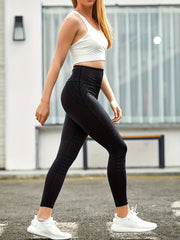 Solid Leggings Sports Fitness Yoga Running Trousers Women's