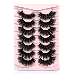 7 Pairs Full Strip Eyelashes Thick Curling 18mm Fluffy False Eyelashes