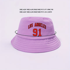 LOS ANGELES 91 Purple Bucket Hat Lightweight Sunscreen Fisherman Cap