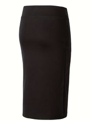 High Waist Pencil Skirt Solid Office Wear