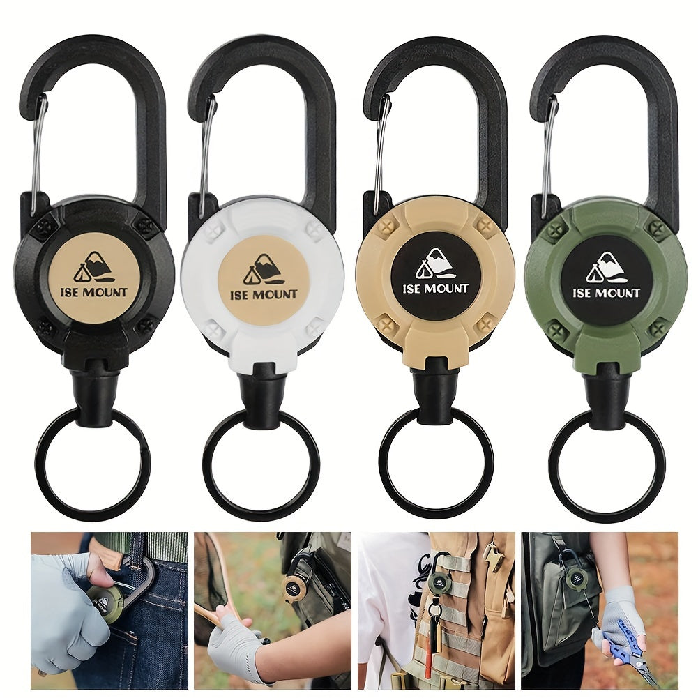 4pcs Retractable Wire Rope Keychain w/ Anti Lost Buckle