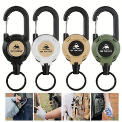 4pcs Retractable Wire Rope Keychain w/ Anti Lost Buckle