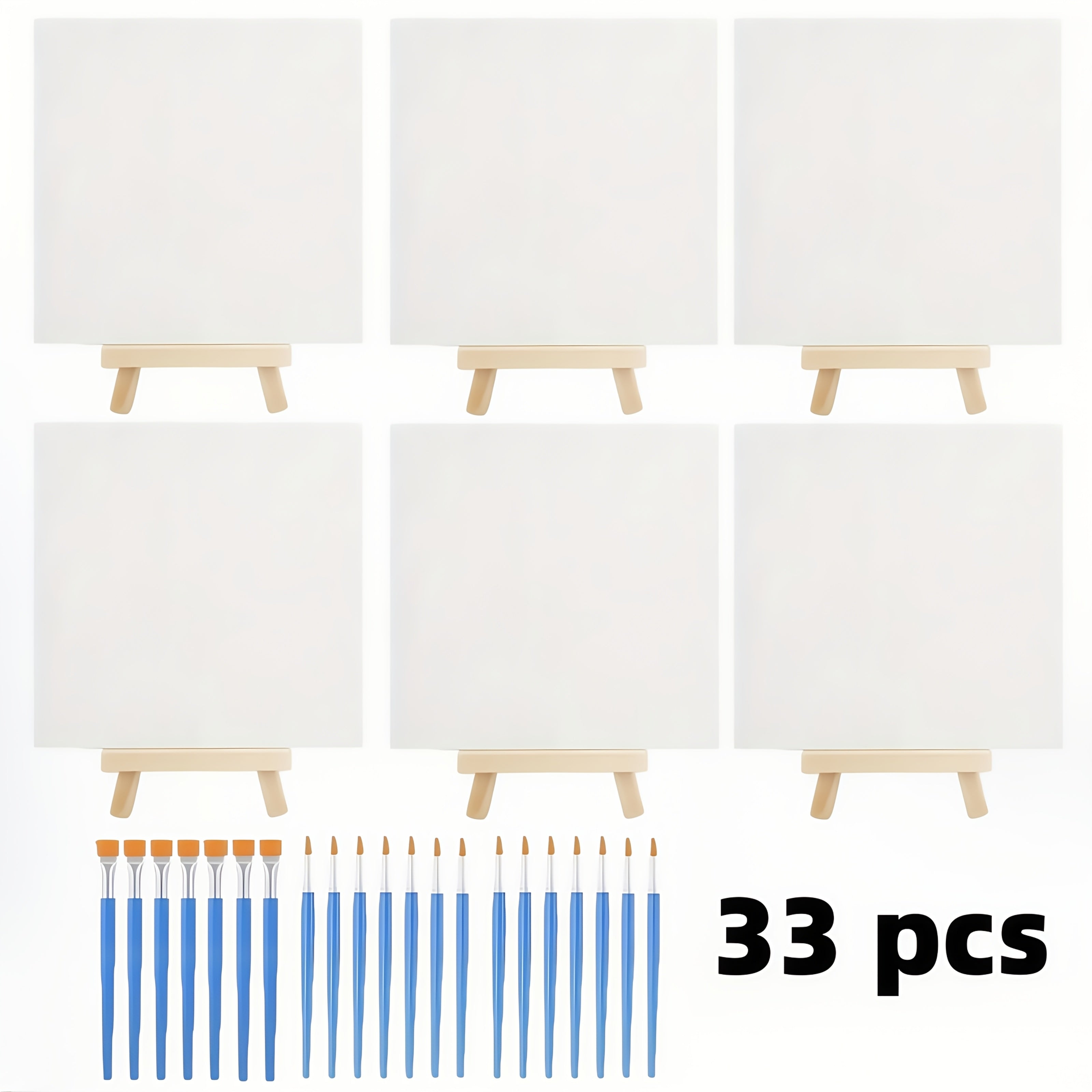 33pc Painting Set with Canvas, Easels, Brushes - Creative Art Project Supplies