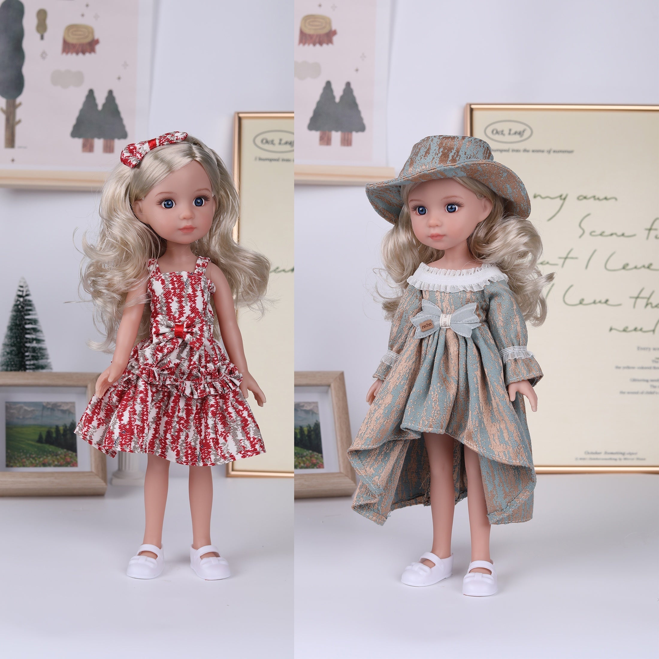 Anime Princess Doll Soft Vinyl Limbs Joints Golden Hair Red Dress