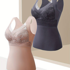 2pcs Thermal V-Neck Tank Top With Built-in Bra Sleeveless Activewear