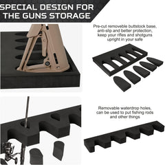 5-Slot Heavy Duty Foam Rack Kit with Magnetic Strip and Hook