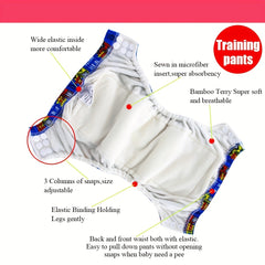 2pcs Reusable Rainbow Flower Print Training Pants for Toddlers 0-3 Years