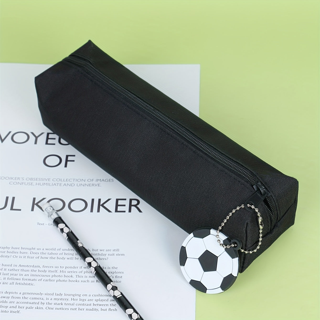 Classic Football Pendant Large Capacity Pencil Case