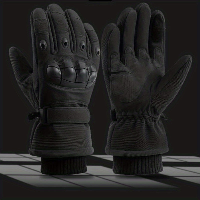 Men's Winter Velvet Windproof Touch Screen Gloves