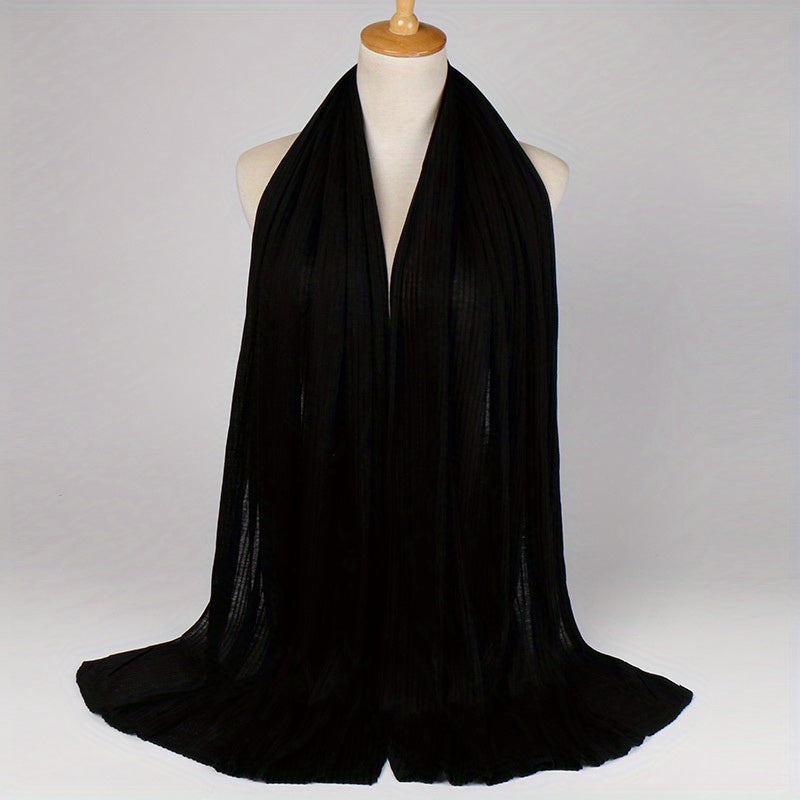 Classic Wrinkle Shawl Long Thin Sunscreen Shawl Breathable Scarf