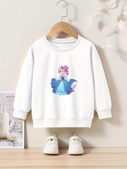 OERYUI Sweet Princess Print Crew Neck Pullover Top for Girls Boys