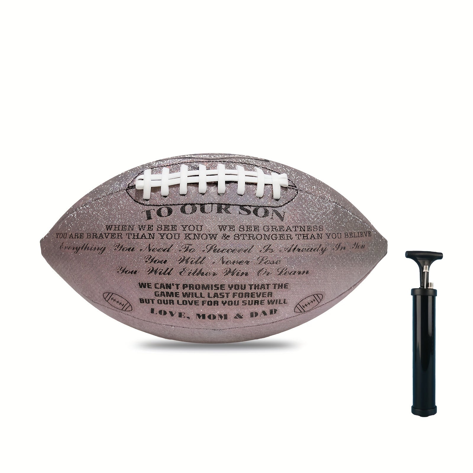 Glitter American Football Christmas To Our Son From Mom And Dad Size 9