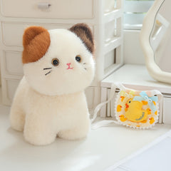 Fat Calico Cat Plush Toy 7.87in Stuffed Sofa Ornament