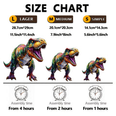 T-Rex Wooden Puzzle Animal Shaped Jigsaw Brain Exercise Artistic Decor