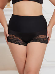 2 Pack Plus Size Lace High Waist Shapewear Panties Set