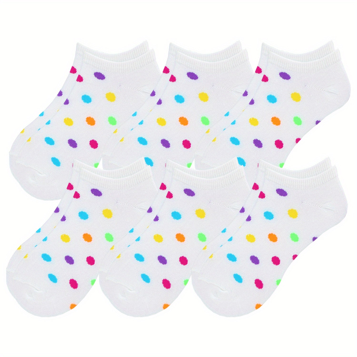 6 Pairs Candy Socks Women's Low Cut Ankle Socks