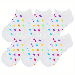 6 Pairs Candy Socks Women's Low Cut Ankle Socks