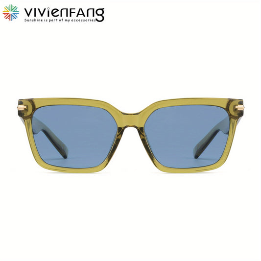 VIVIENFANG Rectangular Polarized Sunglasses Unisex Shades UV Protection