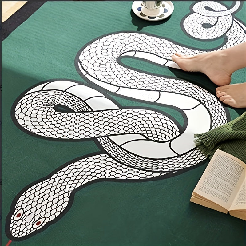 Green Snake Non-slip Soft Area Rug for Living Room Decor
