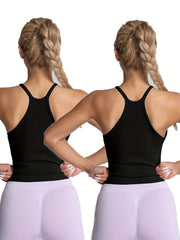 2pcs Women's Cami Workout Sports Running Tank Top Athletic Yoga Tops