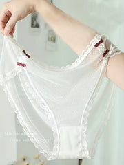 2 Pack Plus Size Mesh Underwear Set with Bow Detail