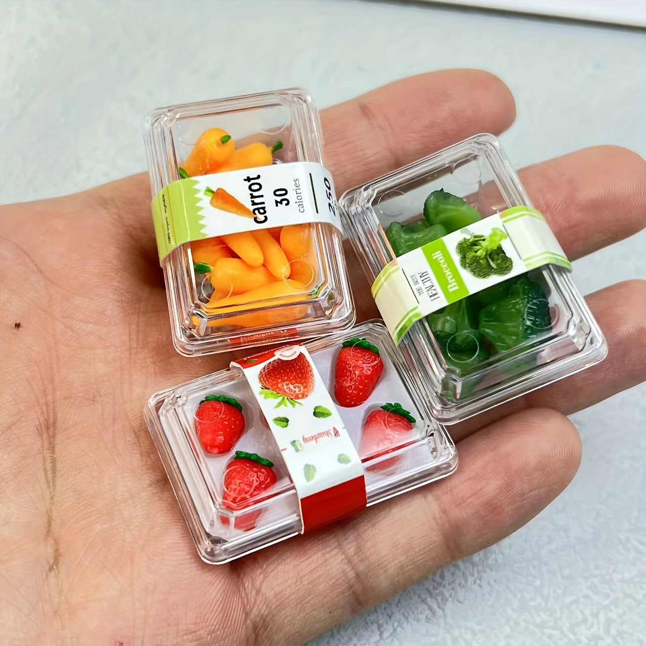 3pcs Mini Fruit & Vegetable Set for Dollhouses 1:6 & 1:12 Scale