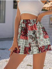 Hippie Patchwork Print Shorts for Women