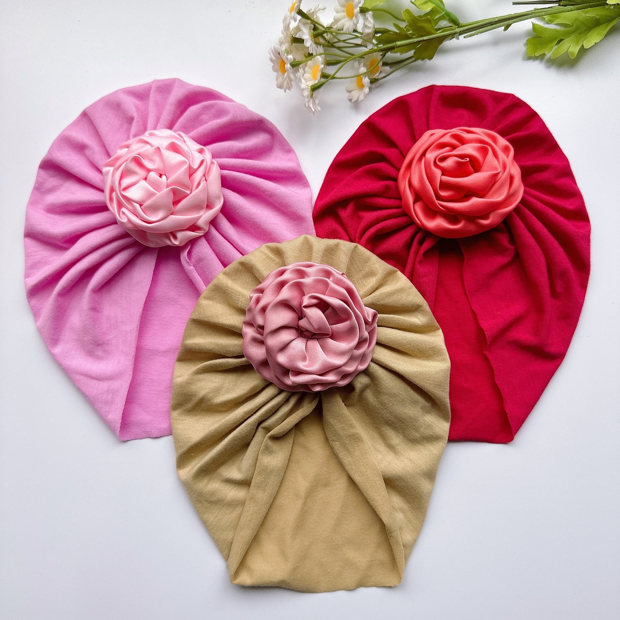 Baby Girls Flower Decor Turban Soft Hair Wrap Headband