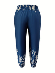 Leaf Print Top & Pants Two Piece Set