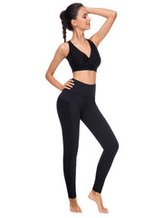 Breathable Mesh Yoga Pants Side Pockets Gym Cycling Running Women's Activewear