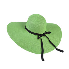 Candy Large Sun Hat Ribbon Bowknot Casual Breathable Straw Hat Women