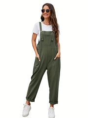 Sleeveless Jumpsuit With Pockets Women's Clothing