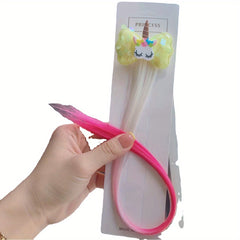 6pcs Unicorn Hair Clips Sequin Bow Hair Extensions
