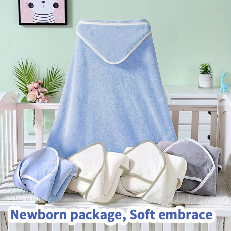 Soft & Absorbent Coral Fleece Baby Hooded Towel