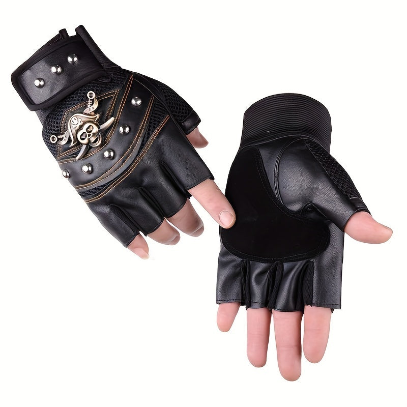 Half Finger Pirate Skull Outdoor Mountaineering Gloves