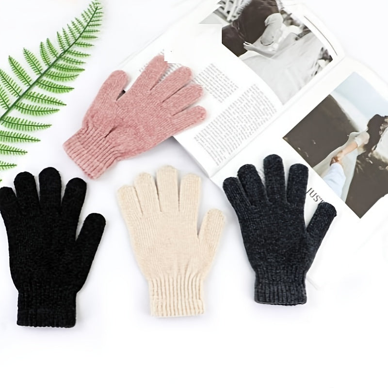 1 Pair Warm Five Fingers Winter Sport Gloves