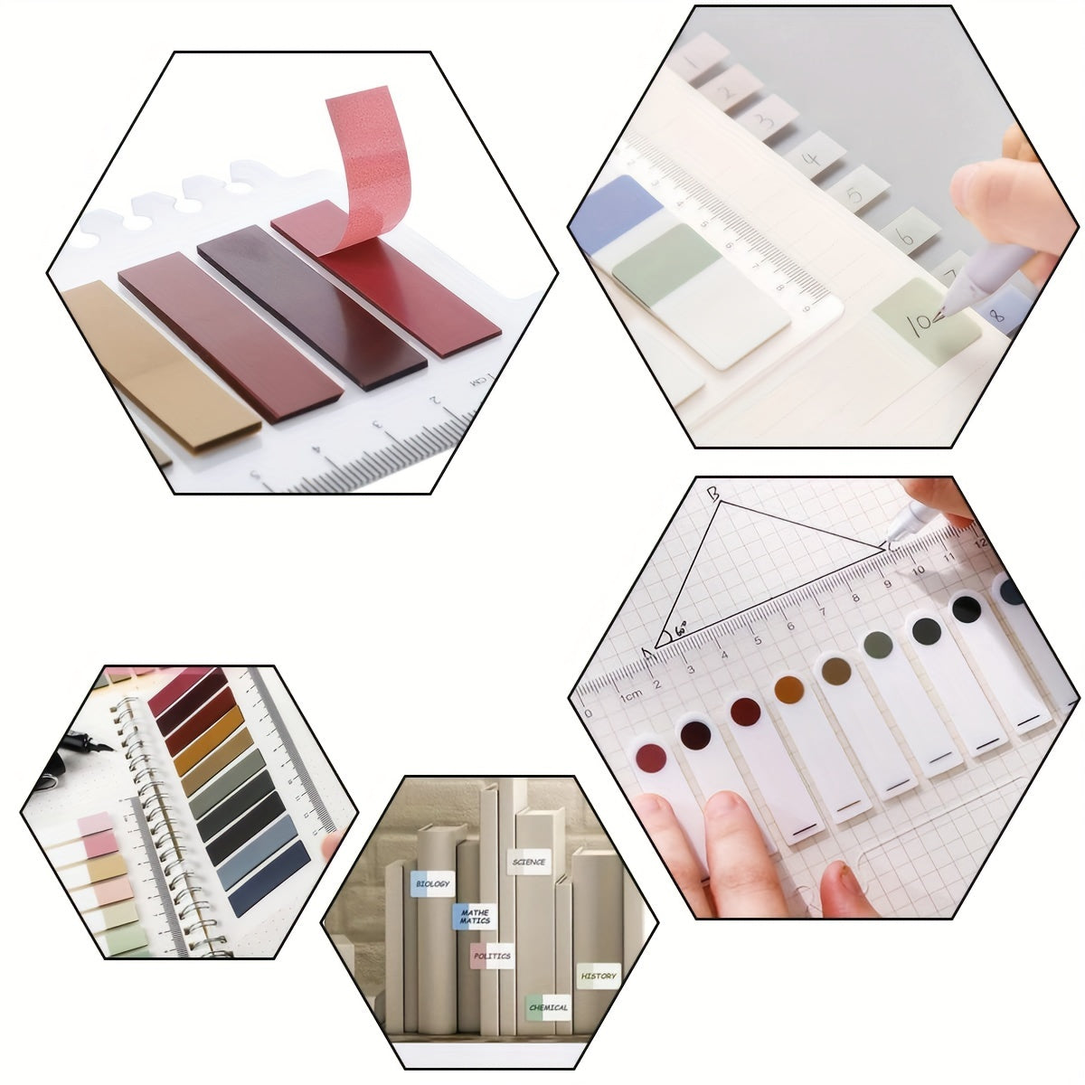 Index Tabs with Ruler Sticky Tab Note Page Marker File Flags