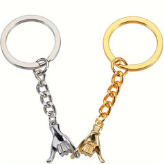 2pcs Couple Key Chain Hooks Hand Pendant For Gift Keychain