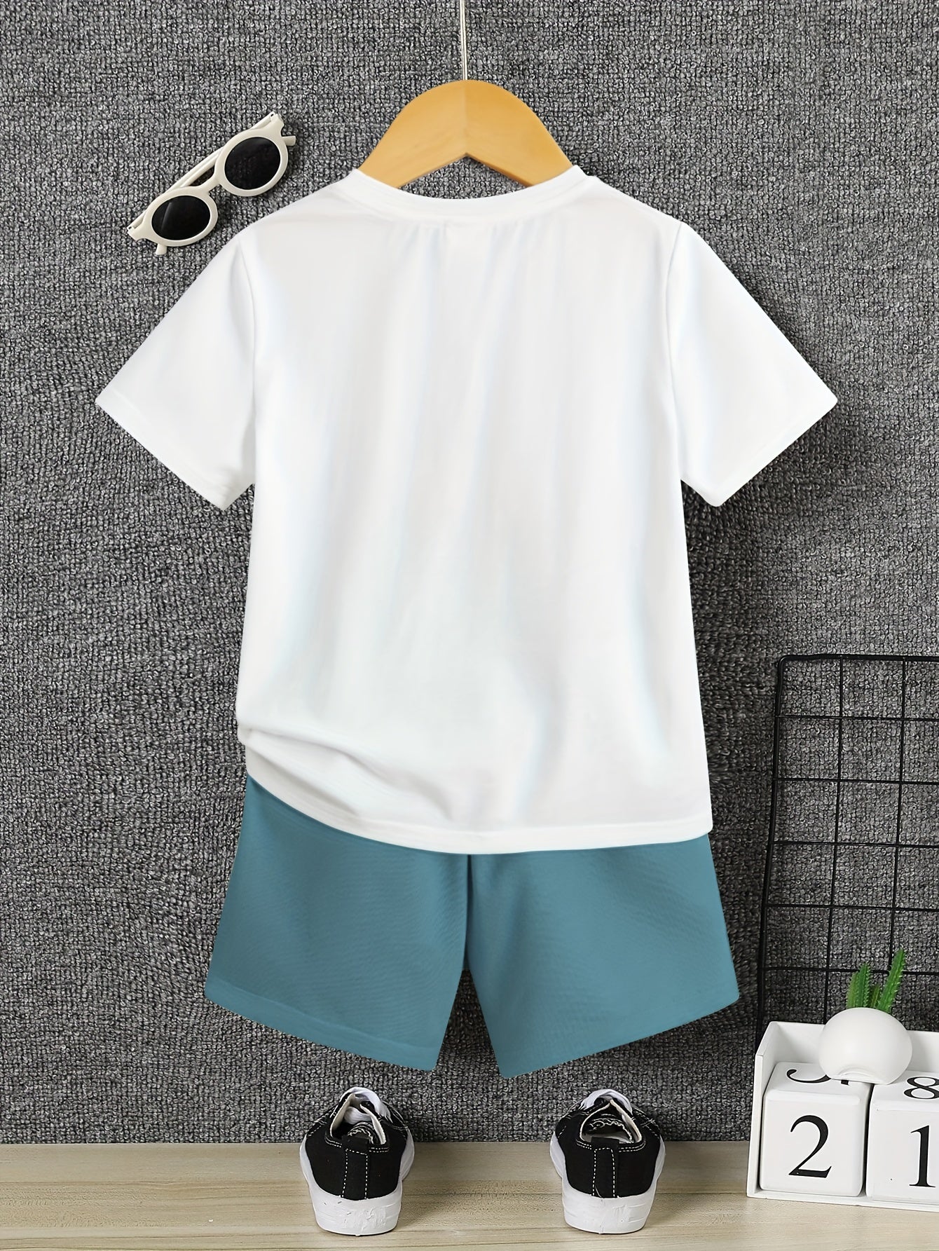 2pcs Boys Energy T shirt & Shorts Kids Summer Clothes Sets
