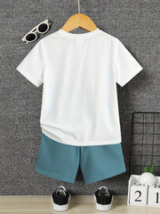 2pcs Boys Energy T shirt & Shorts Kids Summer Clothes Sets