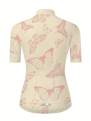 Women's Butterfly Print Cycling Jersey Slim Fit