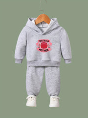 Rugby Pattern Long Sleeve Hooded Sweatshirt Girls Comfy Hoodies
