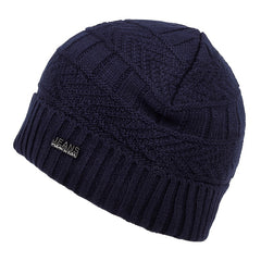 JEANS Lettering Men's Knitted Hat Warm Winter Hat