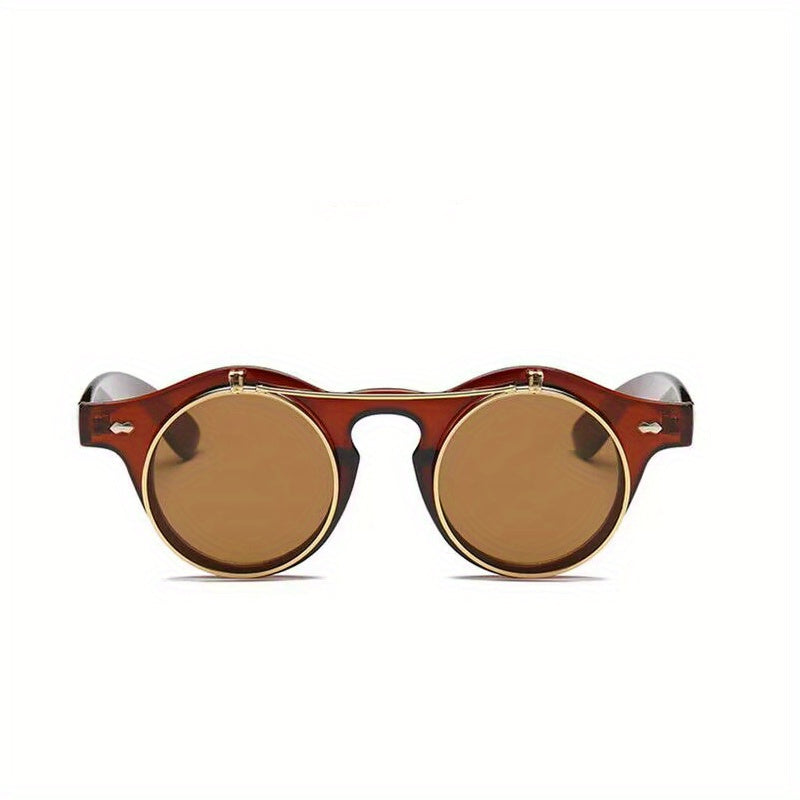 Round Retro Steampunk Sunglasses UV400
