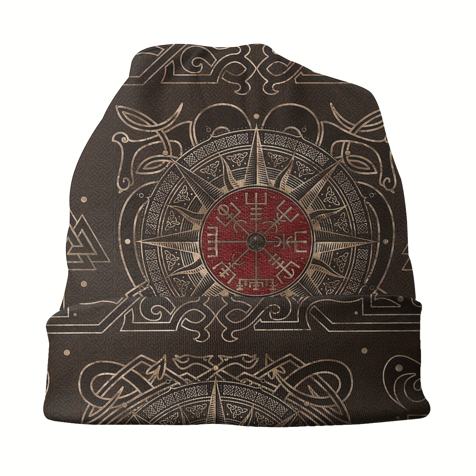 Vegvisir Compass Ouroboros Runes Viking Bonnet Hat