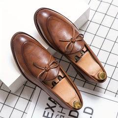 Men's Bowknot Loafer Shoes Non slip Slip On Shoes